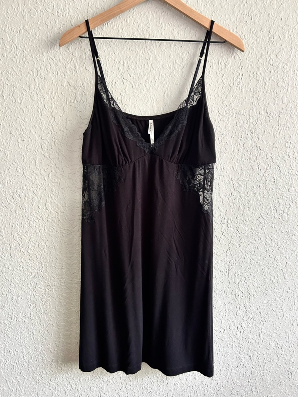 Soma Lace Chemise Nightgown in Black